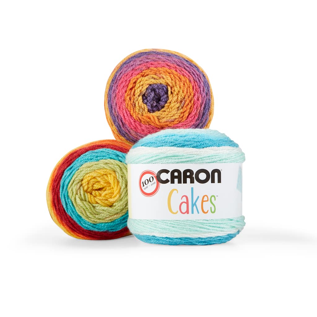 Caron Cake 7.1oz Each 383 Yards Worsted Weight #4 White Truffle Free Shipping Self Striping 80/% Acrylic and 20 Wool